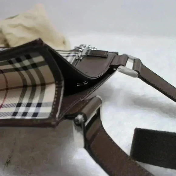 Brown Burberry House Check Canvas Crossbody Bag - Picture 6 of 16